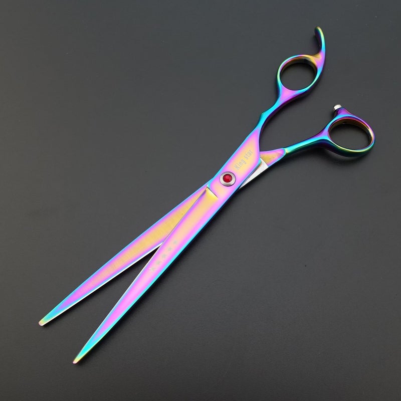 KINGSTAR 8.0in. Professional Pet Grooming Scissors Set,Titatium Plated Straight & Thinning & Curved Scissors Set with Comb,Dog Grooming,A563 - Image 5